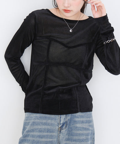 シアーベロアビスチェドッキングプルオーバー