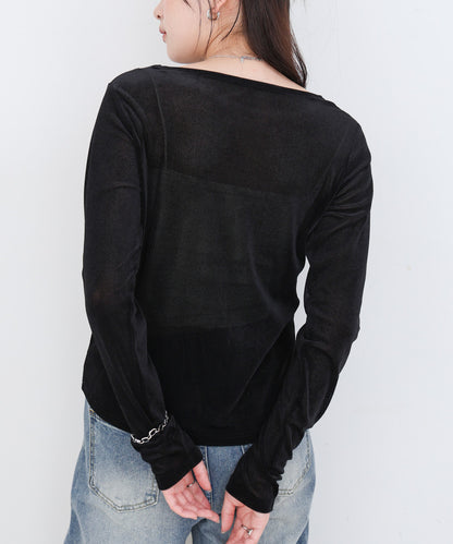 シアーベロアビスチェドッキングプルオーバー