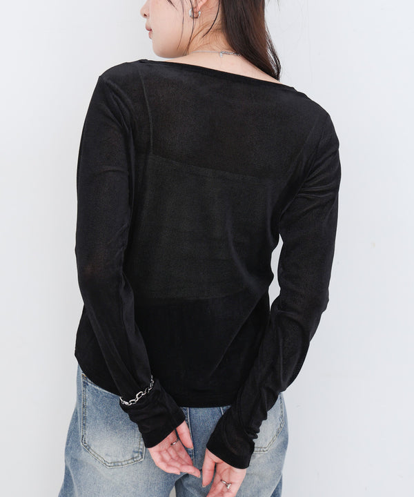 シアーベロアビスチェドッキングプルオーバー