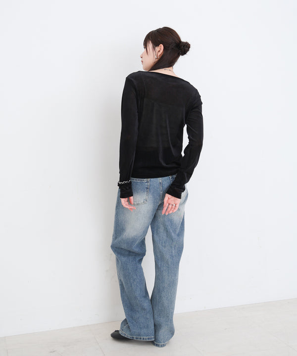 シアーベロアビスチェドッキングプルオーバー