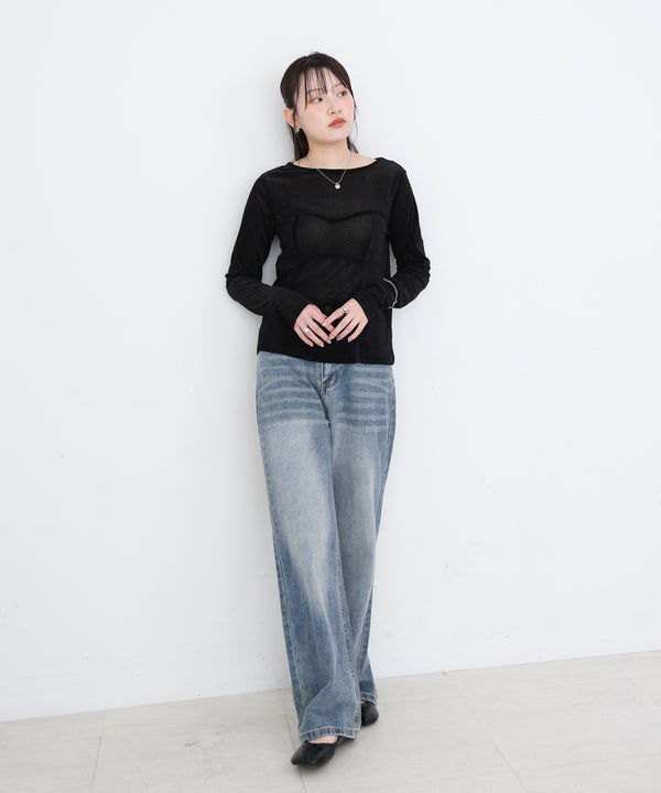 シアーベロアビスチェドッキングプルオーバー