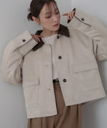 フェイクスエード×コーデュロイショートカバーオール