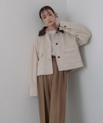 フェイクスエード×コーデュロイショートカバーオール