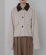 フェイクスエード×コーデュロイショートカバーオール