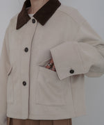 フェイクスエード×コーデュロイショートカバーオール