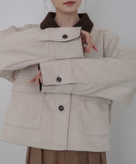 フェイクスエード×コーデュロイショートカバーオール