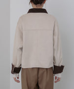 フェイクスエード×コーデュロイショートカバーオール