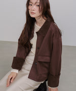 フェイクスエード×コーデュロイショートカバーオール