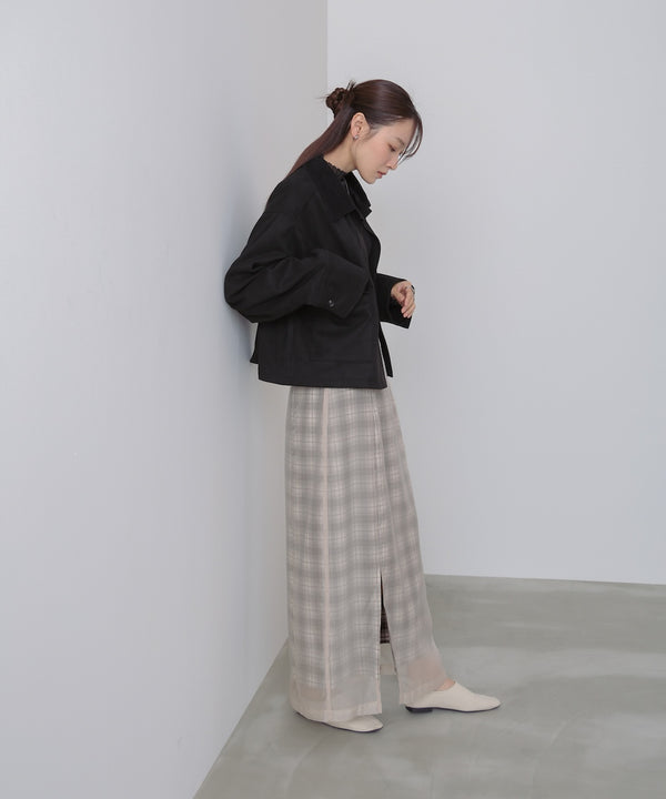 フェイクスエード×コーデュロイショートカバーオール