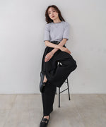 ウェーブメローハーフスリーブリブカットソー