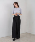 ウェーブメローハーフスリーブリブカットソー