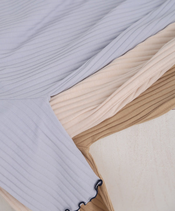 ウェーブメローハーフスリーブリブカットソー