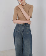 ウェーブメローハーフスリーブリブカットソー