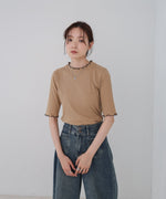 ウェーブメローハーフスリーブリブカットソー