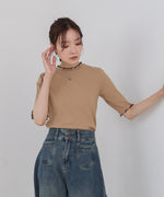 ウェーブメローハーフスリーブリブカットソー