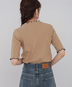 ウェーブメローハーフスリーブリブカットソー