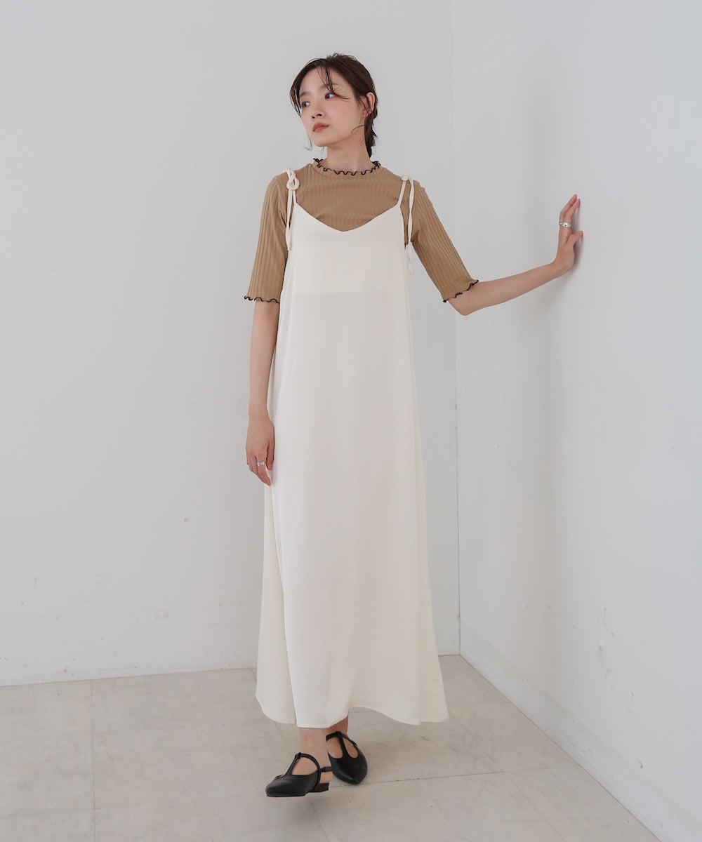 ウェーブメローハーフスリーブリブカットソー