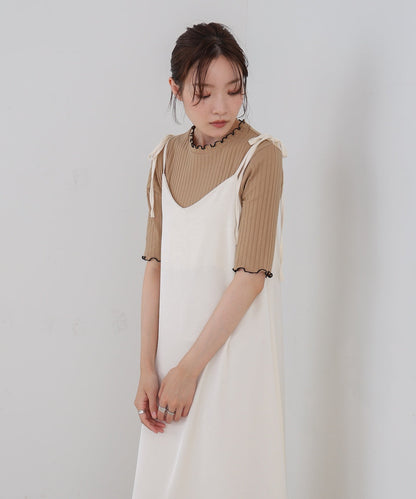 ウェーブメローハーフスリーブリブカットソー