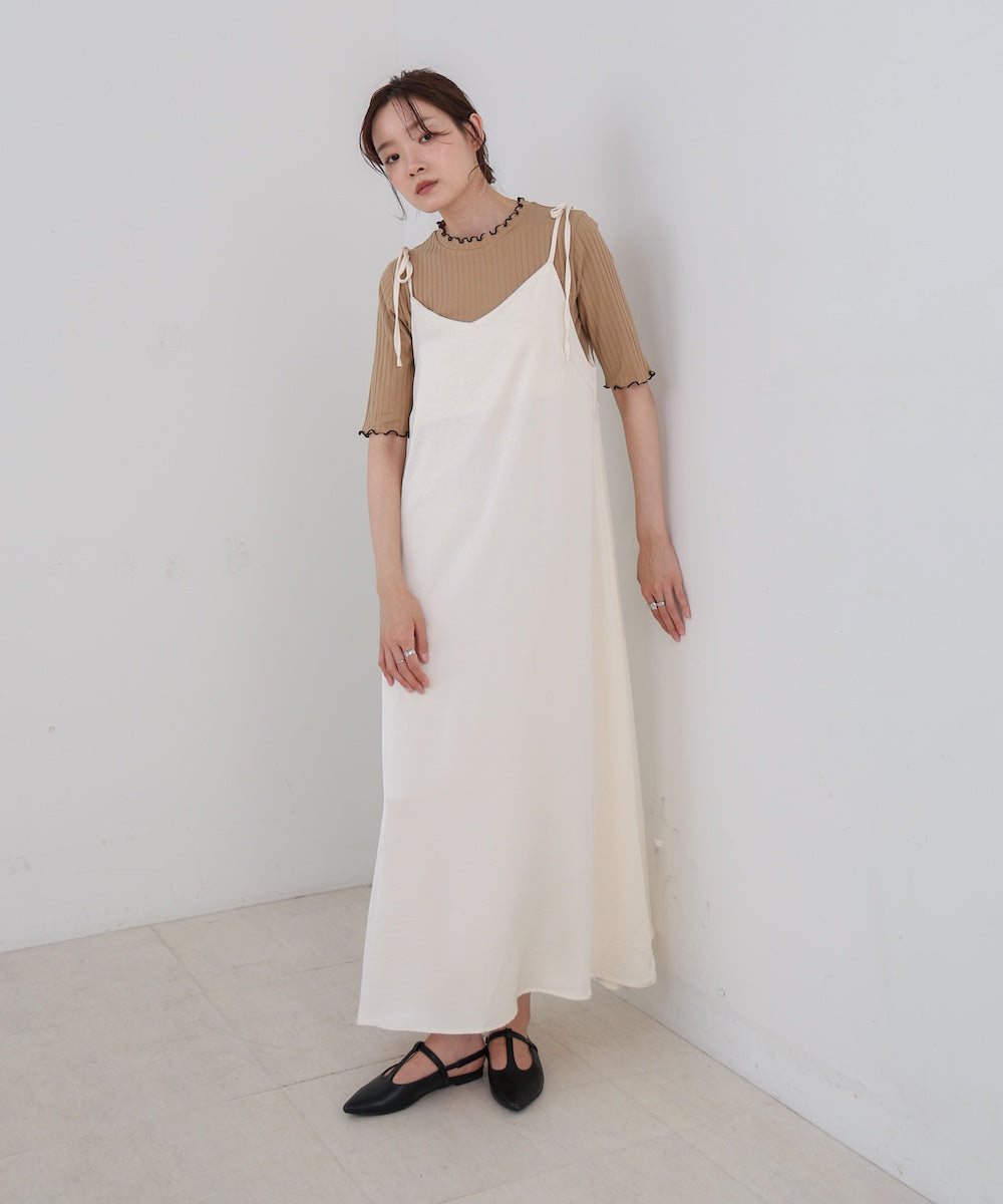 ウェーブメローハーフスリーブリブカットソー