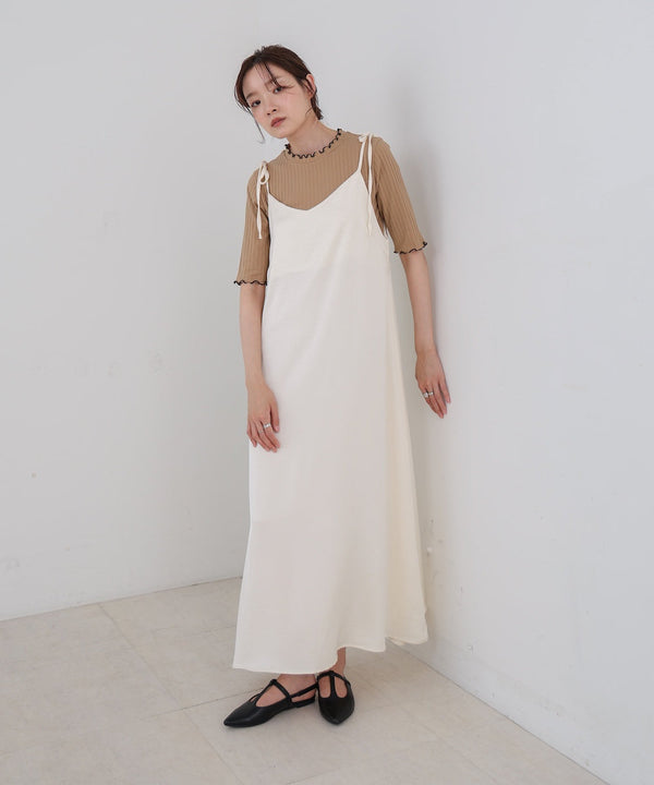 ウェーブメローハーフスリーブリブカットソー