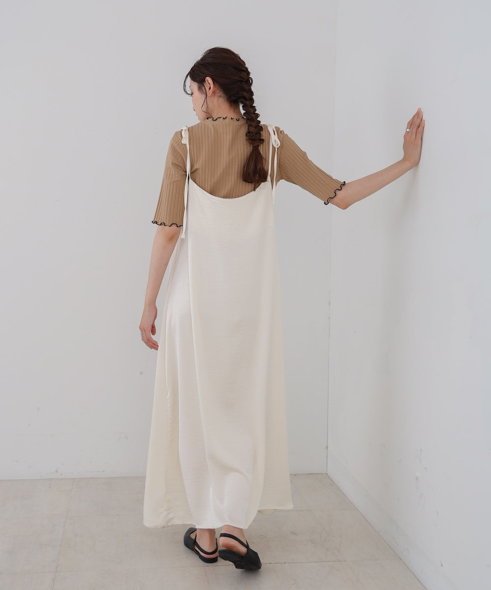 ウェーブメローハーフスリーブリブカットソー