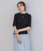 ウェーブメローハーフスリーブリブカットソー