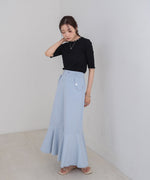 ウェーブメローハーフスリーブリブカットソー