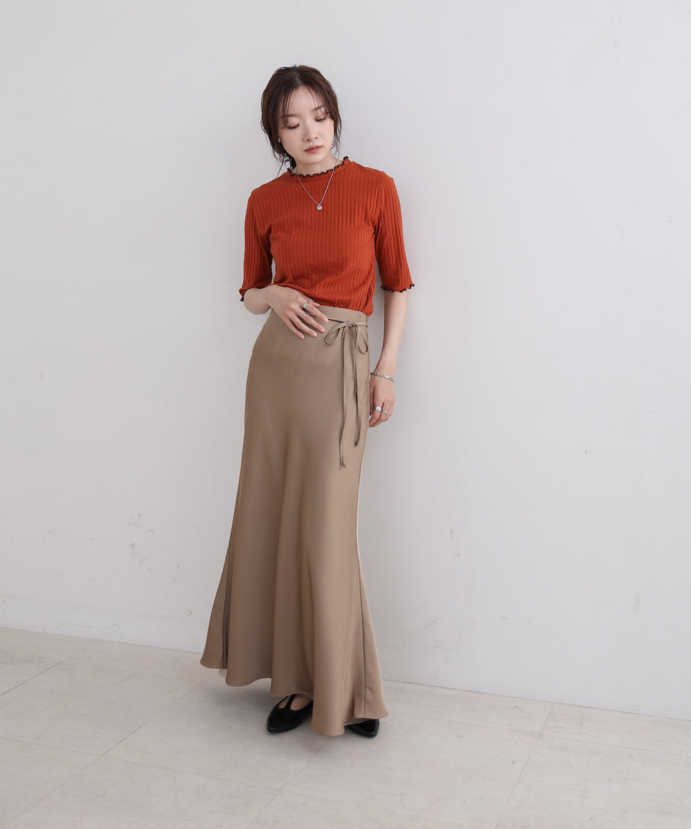 ウェーブメローハーフスリーブリブカットソー