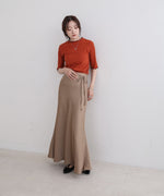 ウェーブメローハーフスリーブリブカットソー