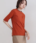 ウェーブメローハーフスリーブリブカットソー