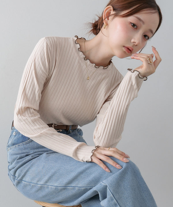 【選べるデザイン】ウェーブメローリブカットソー