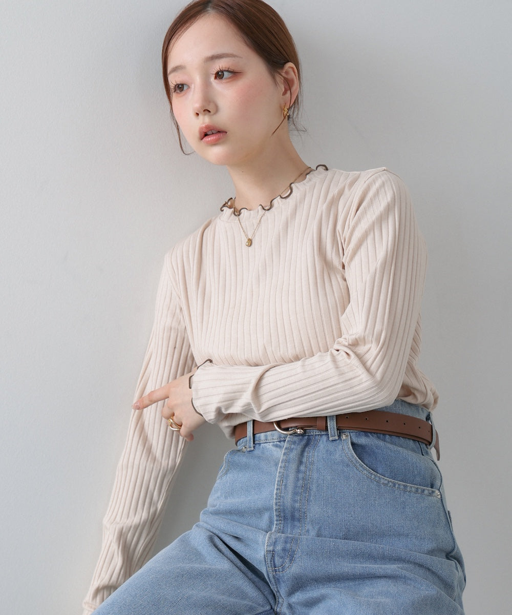 【選べるデザイン】ウェーブメローリブカットソー