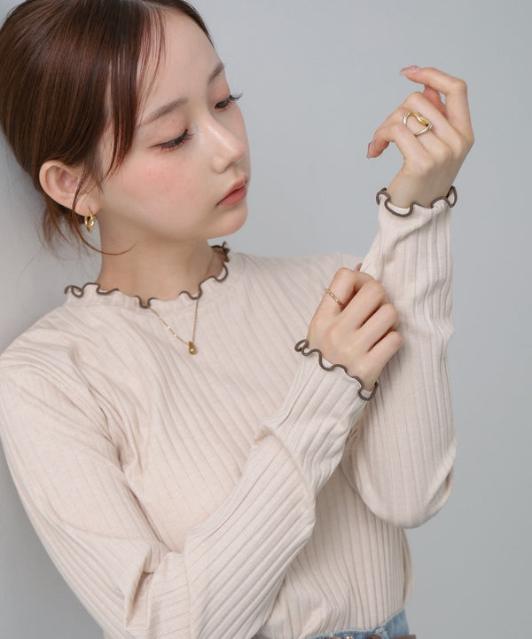 【選べるデザイン】ウェーブメローリブカットソー