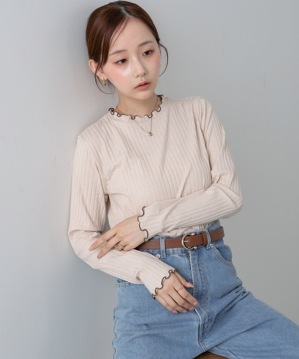 【選べるデザイン】ウェーブメローリブカットソー