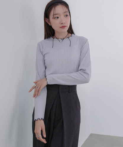 【選べるデザイン】ウェーブメローリブカットソー