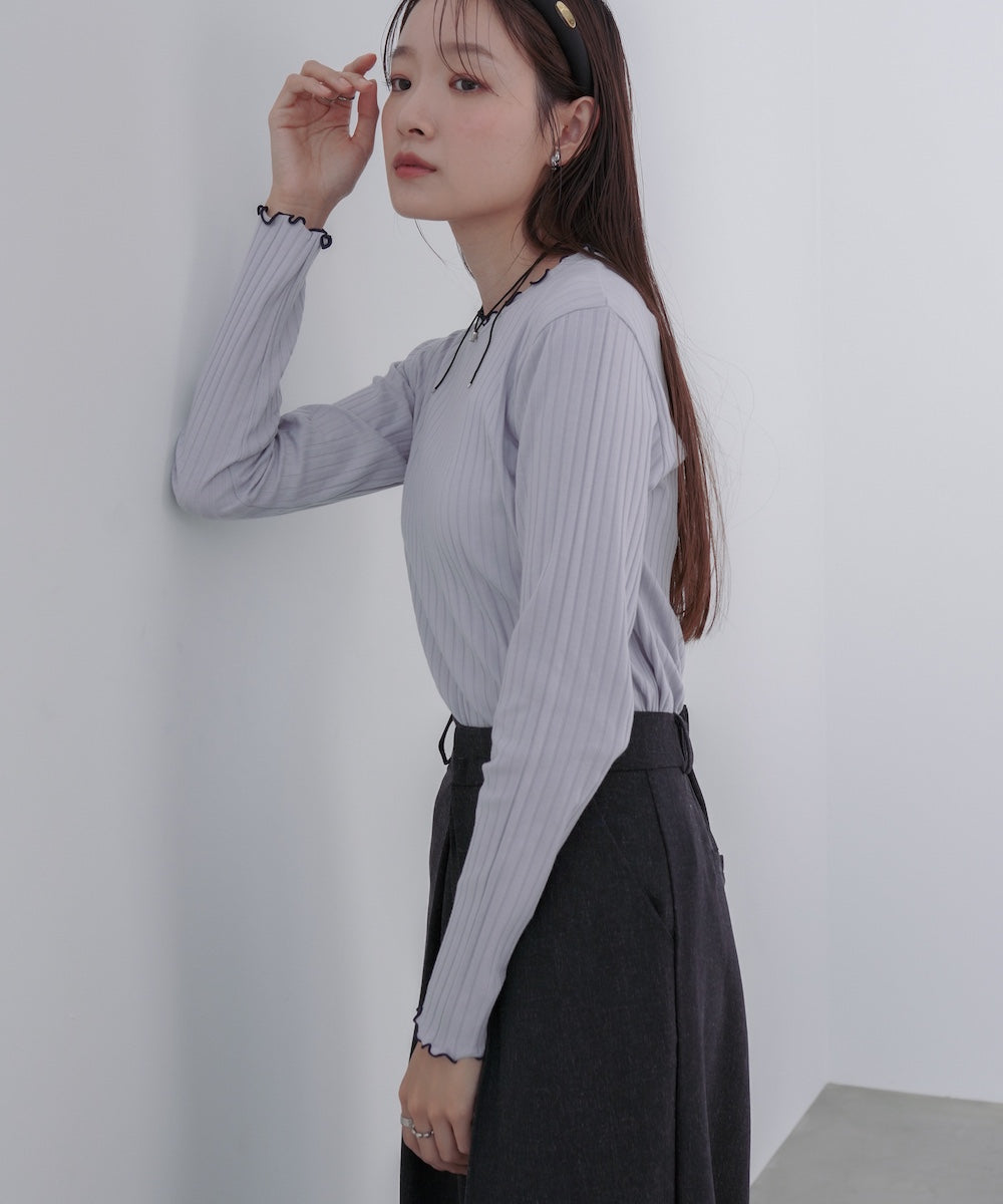 【選べるデザイン】ウェーブメローリブカットソー