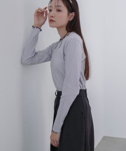 【選べるデザイン】ウェーブメローリブカットソー