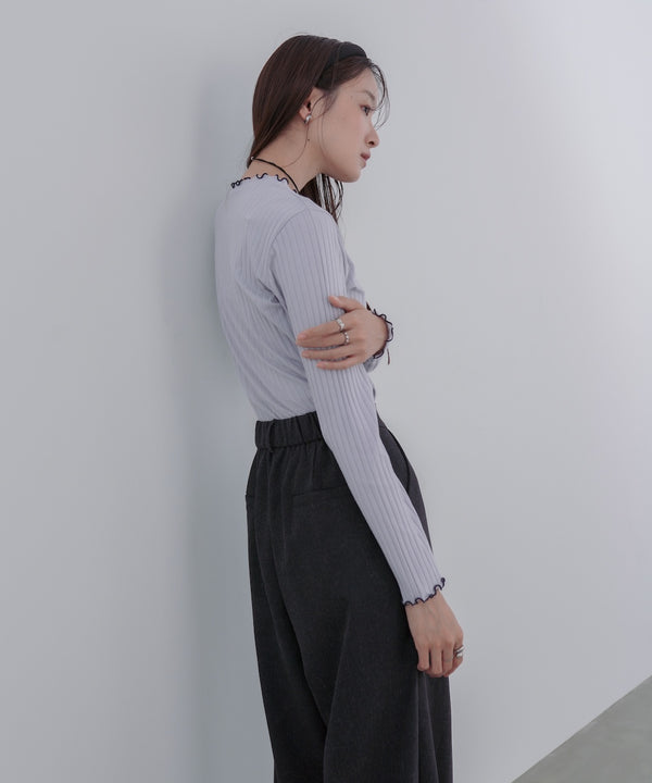 【選べるデザイン】ウェーブメローリブカットソー