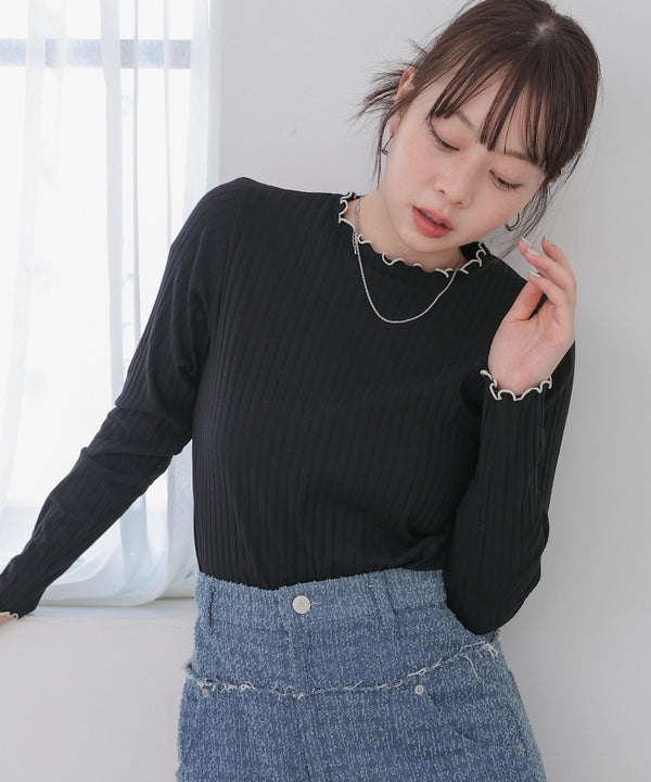 【選べるデザイン】ウェーブメローリブカットソー