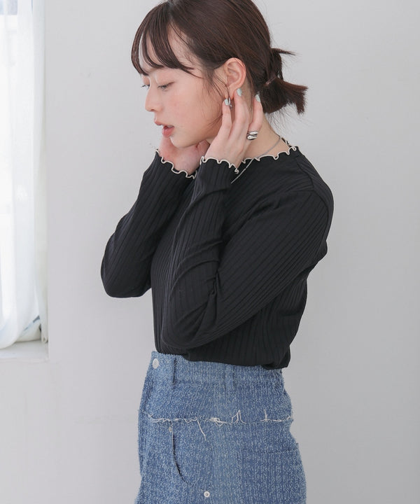 【選べるデザイン】ウェーブメローリブカットソー