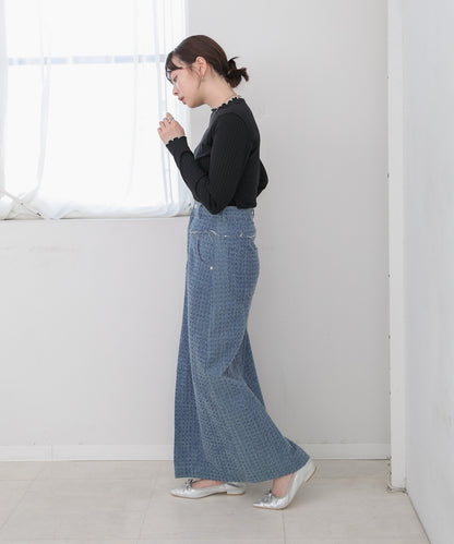 【選べるデザイン】ウェーブメローリブカットソー