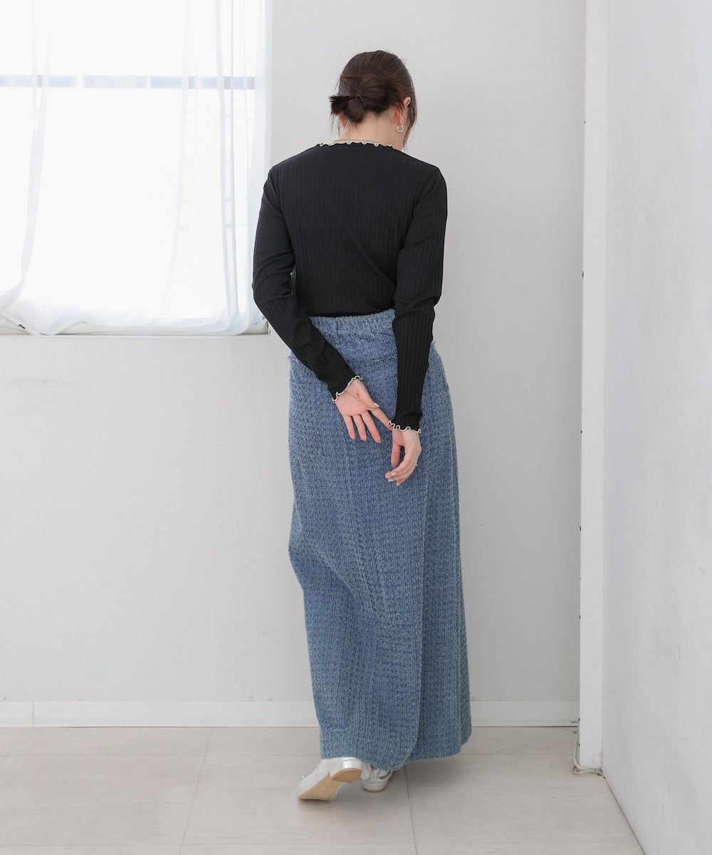 【選べるデザイン】ウェーブメローリブカットソー