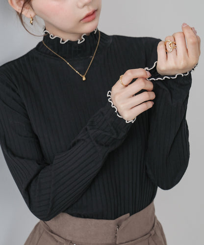 【選べるデザイン】ウェーブメローリブカットソー