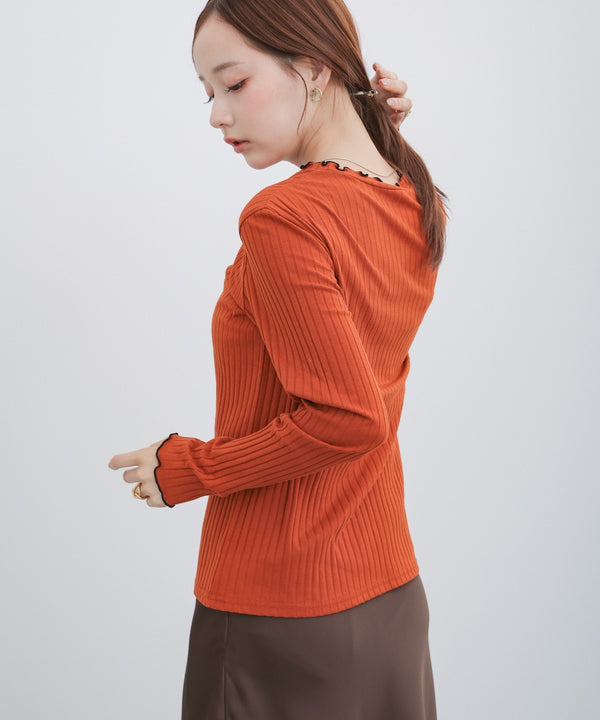 【選べるデザイン】ウェーブメローリブカットソー