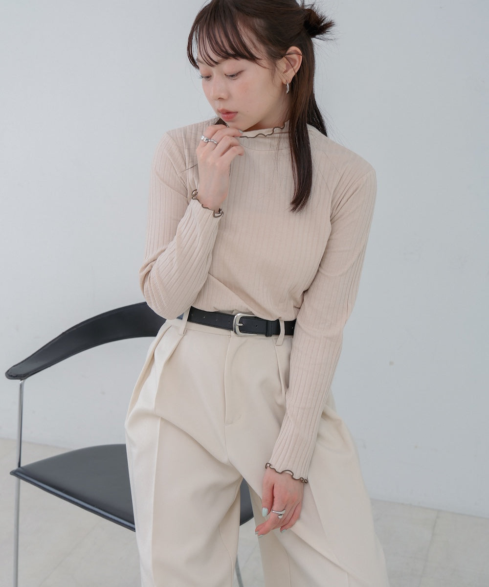 【選べるデザイン】ウェーブメローリブカットソー