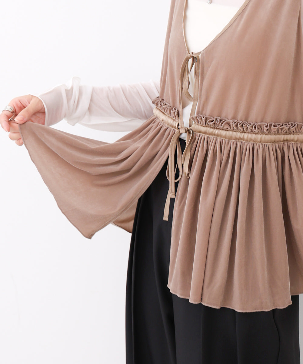 シアーベロアサテンリボンベスト