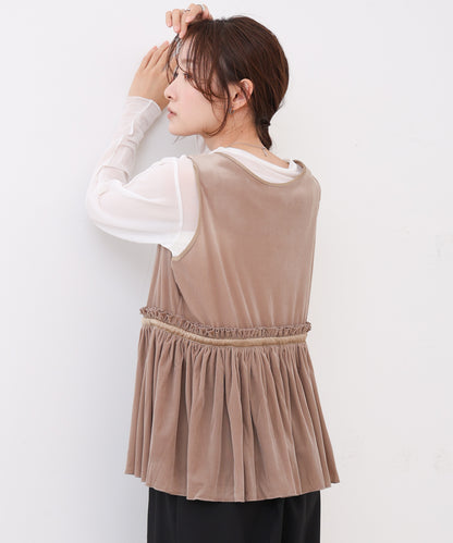 シアーベロアサテンリボンベスト