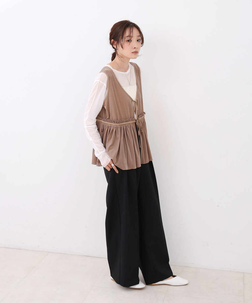 シアーベロアサテンリボンベスト