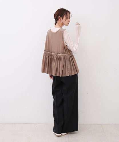 シアーベロアサテンリボンベスト