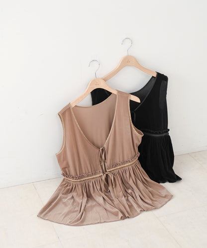 シアーベロアサテンリボンベスト